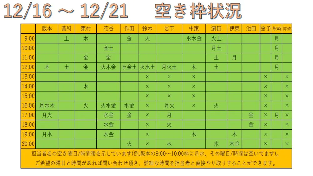 12月16日リハビリ予約